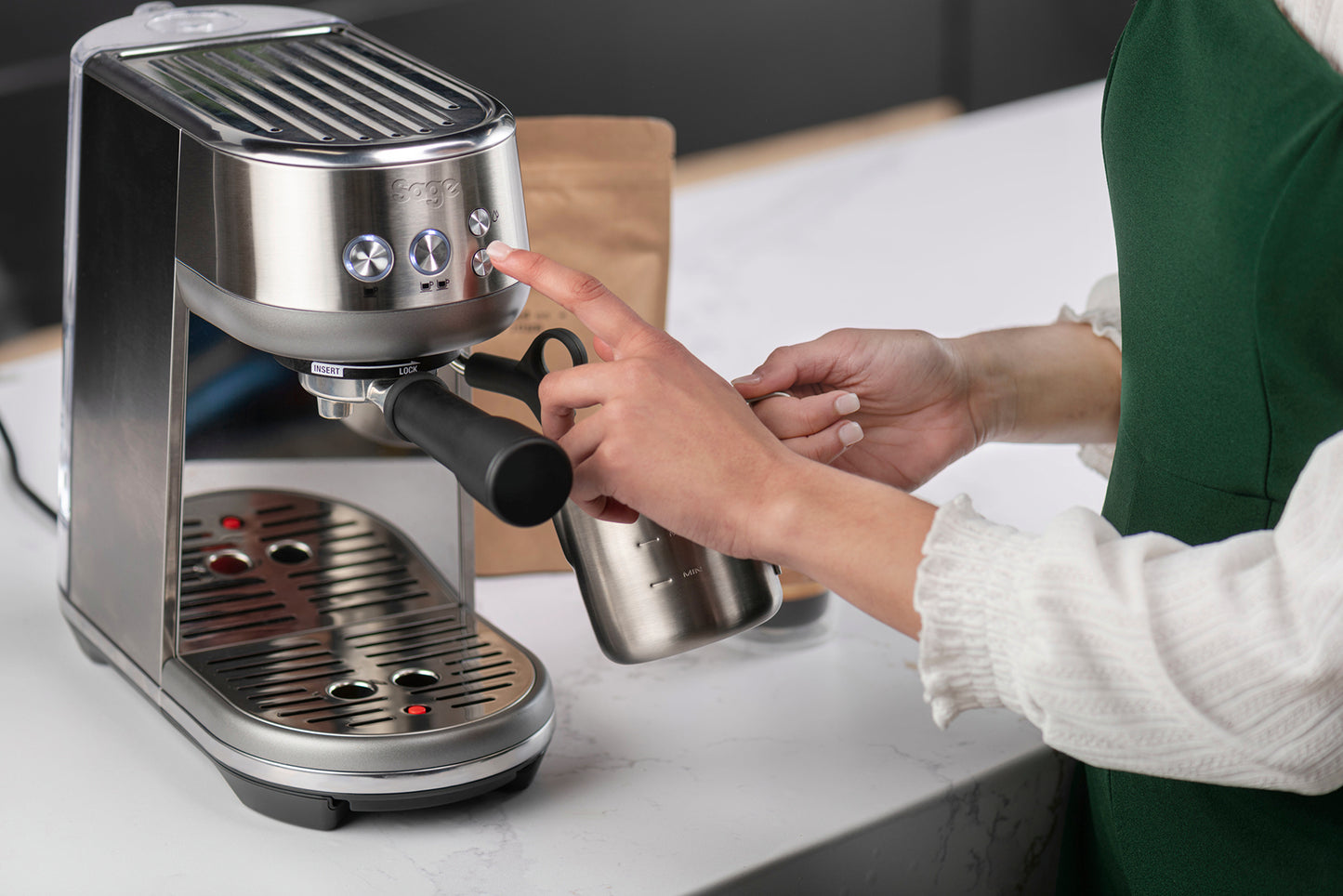 CAFETERA ESPRESSO MANUAL BAMBINO INOX