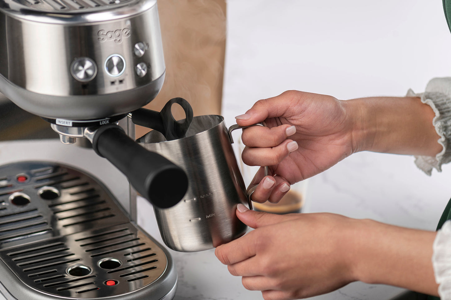 CAFETERA ESPRESSO MANUAL BAMBINO INOX